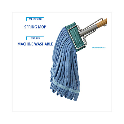 Boardwalk Microfiber Looped-End Wet Mop Heads, Medium, Blue, 12/Carton, 12/Carton (BWKMWTMBCT)