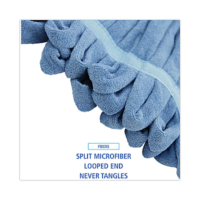 Boardwalk Microfiber Looped-End Wet Mop Heads, Medium, Blue, 12/Carton, 12/Carton (BWKMWTMBCT)