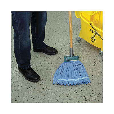 Boardwalk Microfiber Looped-End Wet Mop Heads, Medium, Blue, 12/Carton, 12/Carton (BWKMWTMBCT)