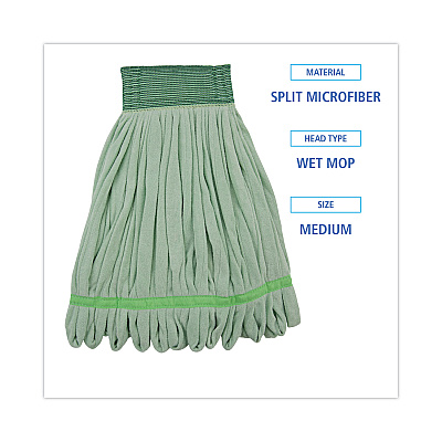 Boardwalk Microfiber Looped-End Wet Mop Head, Medium, Green (BWKMWTMG)