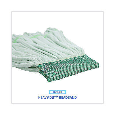 Boardwalk Microfiber Looped-End Wet Mop Head, Medium, Green (BWKMWTMG)