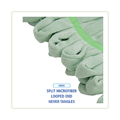 Boardwalk Microfiber Looped-End Wet Mop Heads, Medium, Green, 12/Carton (BWKMWTMGCT)