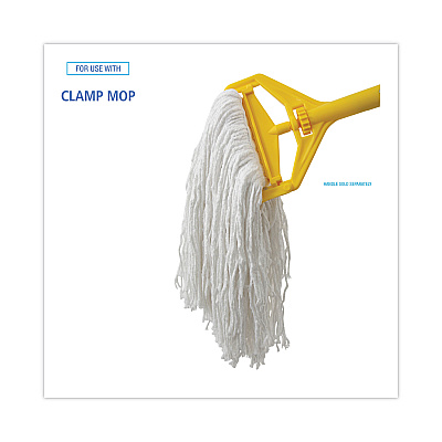 Boardwalk Banded Rayon Cut-End Mop Heads, #24, White, 1.25" Headband, 12/Carton (BWKRM03024S)