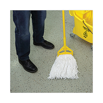 Boardwalk Banded Rayon Cut-End Mop Heads, #24, White, 1.25" Headband, 12/Carton (BWKRM03024S)