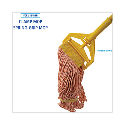 Boardwalk Super Loop Wet Mop Head, Cotton/Synthetic Fiber, 5" Headband, Small Size, Orange, 12/Carton (BWK501OR)