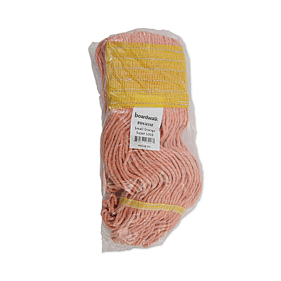 Boardwalk Super Loop Wet Mop Head, Cotton/Synthetic Fiber, 5" Headband, Small Size, Orange, 12/Carton (BWK501OR)