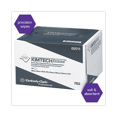Kimtech Precision Wipers, POP-UP Box, 1-Ply, 4.4 x 8.4, Unscented, White, 280/Box, 60 Boxes/Carton (KCC05511)