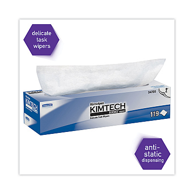 Kimtech Kimwipes Delicate Task Wipers, 2-Ply, 11.8 x 11.8, Unscented, White, 120/Box, 15 Boxes/Carton (KCC34705)