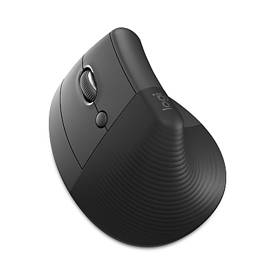 Logitech Lift Vertical Ergonomic Mouse, 2.4 GHz Frequency/32 ft Wireless Range, Left Hand Use, Graphite (LOG910006467)