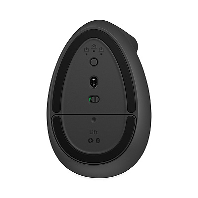Logitech Lift Vertical Ergonomic Mouse, 2.4 GHz Frequency/32 ft Wireless Range, Right Hand Use, Graphite (LOG910006466)