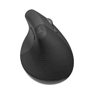 Logitech Lift Vertical Ergonomic Mouse, 2.4 GHz Frequency/32 ft Wireless Range, Right Hand Use, Graphite (LOG910006466)