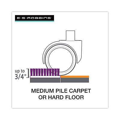 ES Robbins Floor+Mate, For Hard Floor to Medium Pile Carpet up to 0.75", 46 x 48, Black (ESR121542)