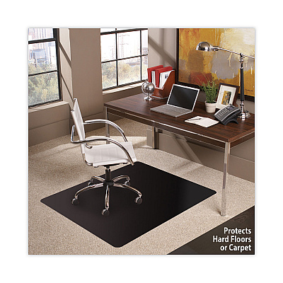 ES Robbins Floor+Mate, For Hard Floor to Medium Pile Carpet up to 0.75", 46 x 48, Black (ESR121542)