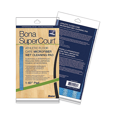 Bona SuperCourt Athletic Floor Care Microfiber Wet Tacking Pad, 60", Light/Dark Blue (BNAAX0003499)