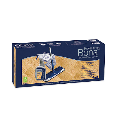 Bona Hardwood Floor Care Kit, 15" Wide Microfiber Head, 52" Blue Steel Handle (BNAWM710013398)