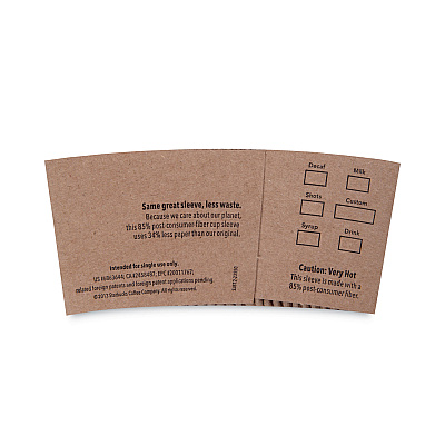 Starbucks Cup Sleeves, Fits 12, 16, 20 oz Hot Cups, Kraft, 1,380/Carton (SBK11020575)