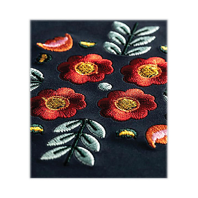 Denik Vegan-Suede Layflat Hardbound Journal, Evelyn's Floral Bouquet, College Rule, Dark Blue/Multicolor Cover, (72) 8 x 5.5 Sheets (DNKAHBC550L)