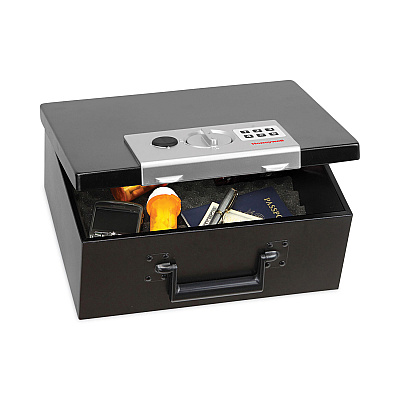 Honeywell Steel Fireproof Safe with Keypad Lock, 12.7 x 10.4 x 5.5, 0.27 cu ft, Black (HWL6108)
