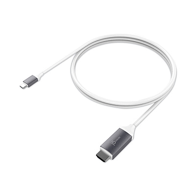 j5create HDMI 4K Audio/Video Cable, 6 ft, White (JCRJCC153G)