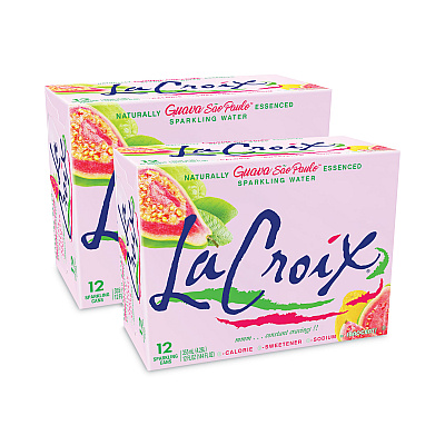 LaCroix Sparkling Water, Guava Sao Paulo, 12 oz Can, 12 Cans/Pack, 2 Packs/Carton (LCXNAV40113)