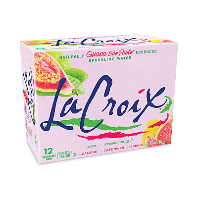 LaCroix Sparkling Water, Guava Sao Paulo, 12 oz Can, 12 Cans/Pack, 2 Packs/Carton (LCXNAV40113)
