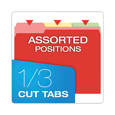 Pendaflex Teacher's Hanging File Folder Combo Kit, Letter Size, Assorted Colors, (25) 1/5-Cut Hanging Folders,(50) 1/3-Cut File Folders (PFX99199)