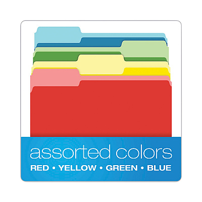 Pendaflex Teacher's Hanging File Folder Combo Kit, Letter Size, Assorted Colors, (25) 1/5-Cut Hanging Folders,(50) 1/3-Cut File Folders (PFX99199)