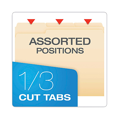 Pendaflex Hanging File Folder Combo Kit, Letter Size, (25) 1/5-Cut Standard Green Hanging Folders, (50) 1/3-Cut Manila File Folders (PFX99200EE)