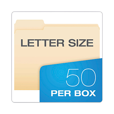 Pendaflex Hanging File Folder Combo Kit, Letter Size, (25) 1/5-Cut Standard Green Hanging Folders, (50) 1/3-Cut Manila File Folders (PFX99200EE)
