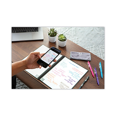 Rocketbook Core Smart Notebook, Medium/College Rule, Black Cover, (16) 11 x 8.5 Sheets (RKBEVR2LRCA)