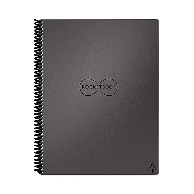 Rocketbook Core Smart Notebook, Medium/College Rule, Gray Cover, (16) 11 x 8.5 Sheets (RKBEVR2LRCCIG)