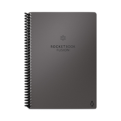 Rocketbook Fusion Smart Notebook, Seven Assorted Page Formats, Gray Cover, (21) 8.8 x 6 Sheets (RKBEVRFERCCIGFR)