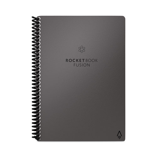 Rocketbook Fusion Smart Notebook, Seven Assorted Page Formats, Gray Cover, (21) 8.8 x 6 Sheets (EVRFERCCIGFR)