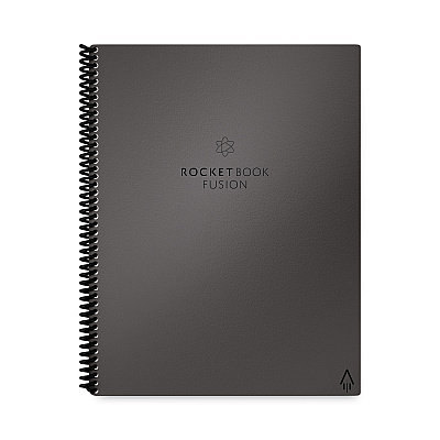 Rocketbook Fusion Smart Notebook, Seven Assorted Page Formats, Gray Cover, (21) 11 x 8.5 Sheets (RKBEVRFLRCCIGFR)