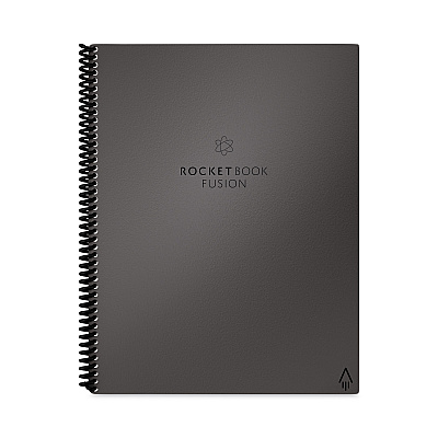 Rocketbook Fusion Smart Notebook, Seven Assorted Page Formats, Gray Cover, (21) 11 x 8.5 Sheets (RKBEVRFLRCCIGFR)