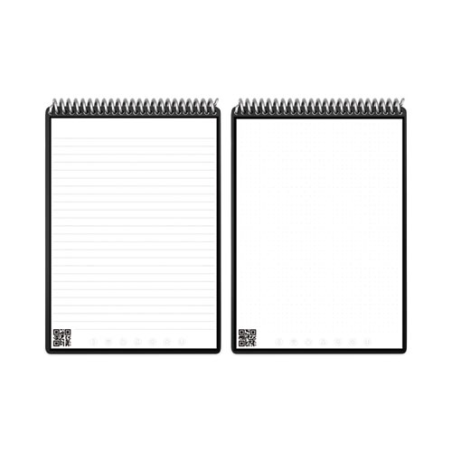 Rocketbook Flip Smart Notepad, Black Cover, Lined/Dot Grid Rule, 8.5 x 11, White, 16 Sheets (FLPLRCA)
