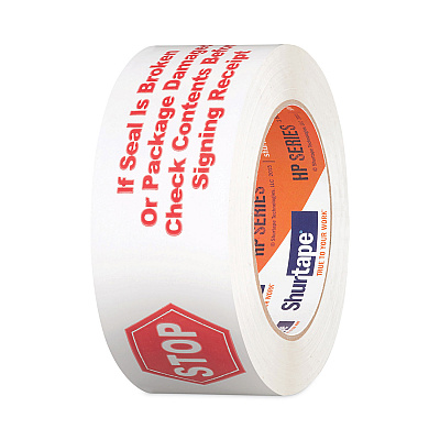 Shurtape HP 240 Packing Tape, 1.88" x 109.36 yds, White with Red Print, 36/Carton (SHU124152)