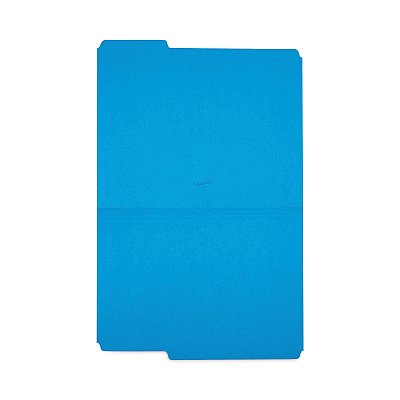 TRU RED Reinforced Top Tab File Folders, 1/3-Cut Tabs: Assorted, Letter Size, 10.5-pt Stock, Blue, 24/Pack (TUD13842)