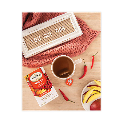TWININGS Boost Mango Chili Chai Herbal Tea Bags, 0.95 oz, 18/Box (TWGTNA54440)