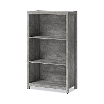 Whalen Fallbrook Bookcase, Three-Shelf, 28w x 14d x 48.25h, Smoked Ash/Rustic Warm Gray (WHLSPUSFBBKGM)