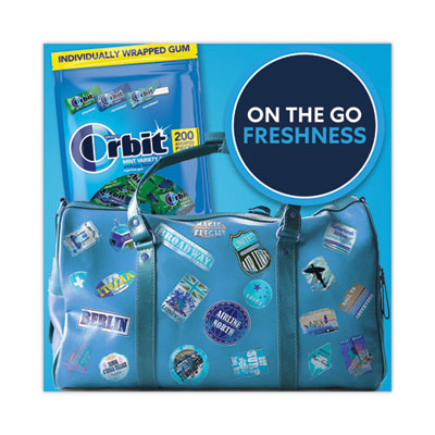 Orbit Sugar-Free Chewing Gum, Spearmint/Peppermint/Wintermint, 200 Pieces/Pack (WRIMMM27955)