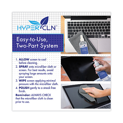 Falcon Safety Products HYPERCLN Screen Cleaning Kit, 8 oz Spray Bottle (FALHCN8)