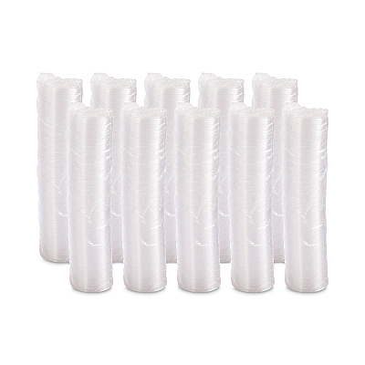Dart Non-Vented Container Lids, Clear, Plastic, 100/Pack, 10 Packs/Carton (DCC6CLR)