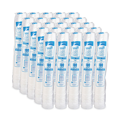 Dart High-Impact Polystyrene Cold Cups, 10 oz, Translucent, 100 Cups/Sleeve, 25 Sleeves/Carton (DCCY10)