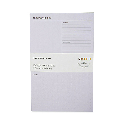 Noted by Post-it Brand Adhesive Daily Planner Sticky-Note Pads, Daily Planner Format, 4.9" x 7.7", Gray, 100 Sheets/Pad (MMM58GRY)