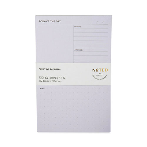 Noted by Post-it Brand Adhesive Daily Planner Sticky-Note Pads, Daily Planner Format, 4.9" x 7.7", Gray, 100 Sheets/Pad (58GRY)