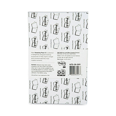 Noted by Post-it Brand Adhesive Daily Planner Sticky-Note Pads, Daily Planner Format, 4.9" x 7.7", Gray, 100 Sheets/Pad (MMM58GRY)