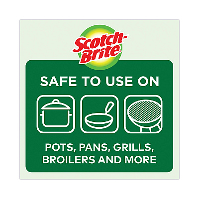 Scotch-Brite Metal Scrubbing Pads, 2.25 x 2.75, Silver, 3/Pack, 8 Packs/Carton (MMM214C)