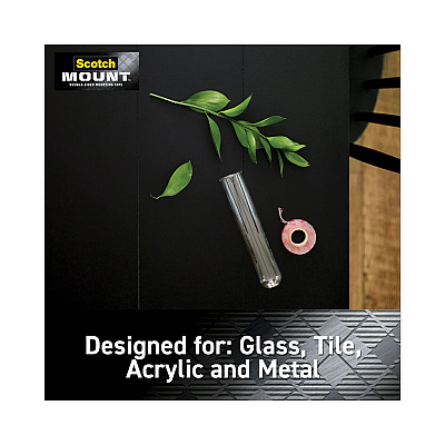 Scotch Permanent Clear Mounting Tape, Holds Up to 15 lbs, 1 x 60, Clear (MMM410H)