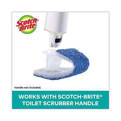 Scotch-Brite Disposable Toilet Scrubber Refill, Blue/White, 10/Pack (MMM558RF)